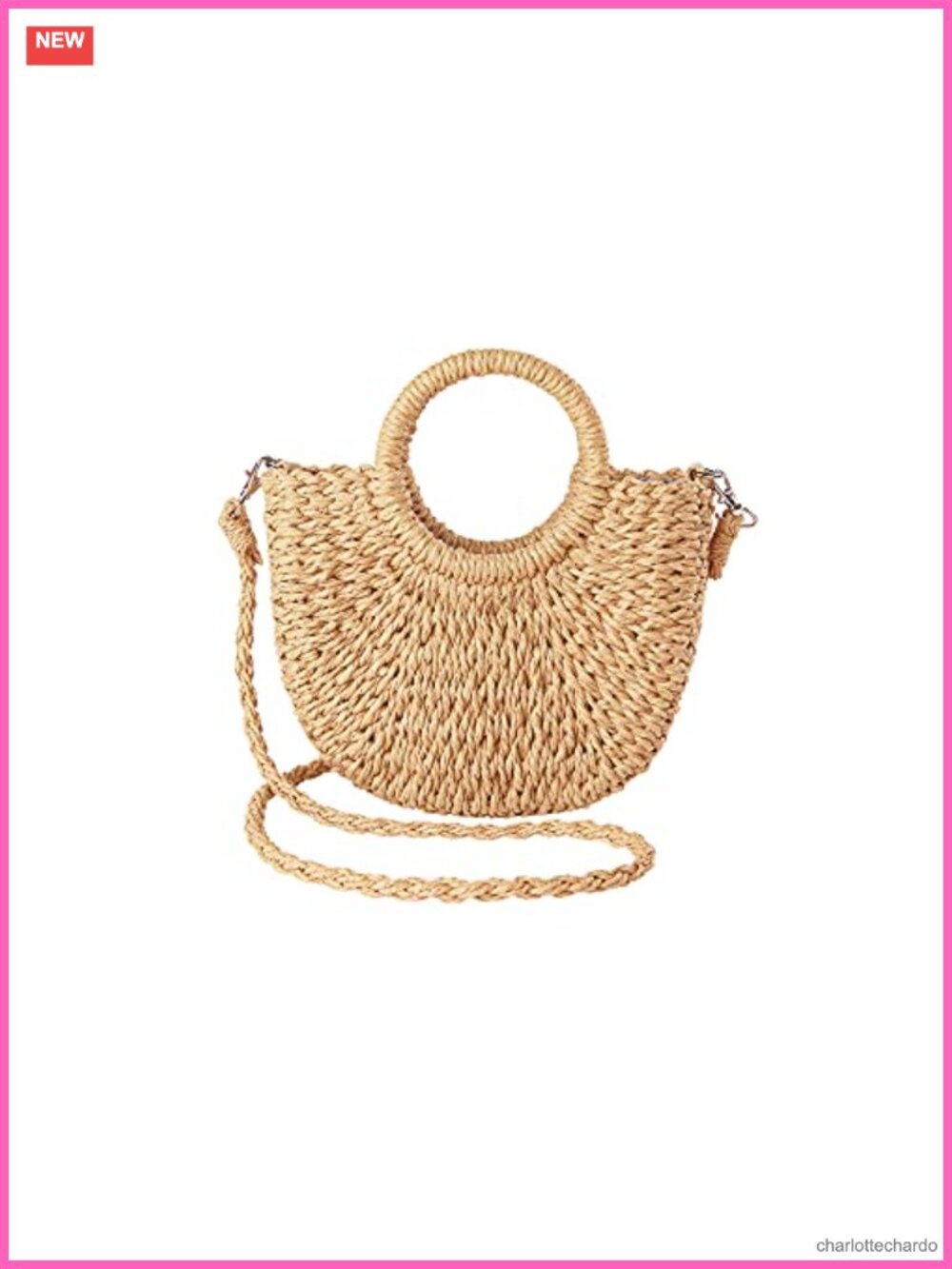 Natural Straw Beach Bag Women Crochet Crossbody Boho Purse Handwoven Wicker